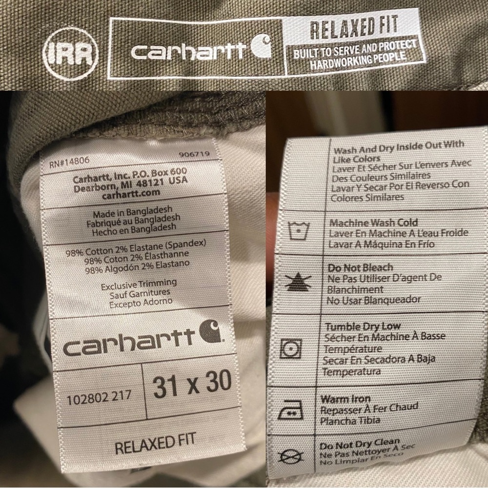 Carhartt Rugged Flex Relaxed Fit Canvas Double-Front Utility Work Pant 30x31 - Picture 13 of 17